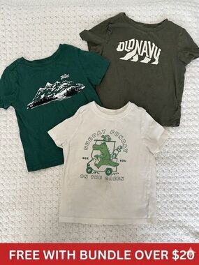 FREE WITH BUNDE Old Navy 3T Toddler Kids Short Sleeve Tee Set Cotton Earthy Cozy